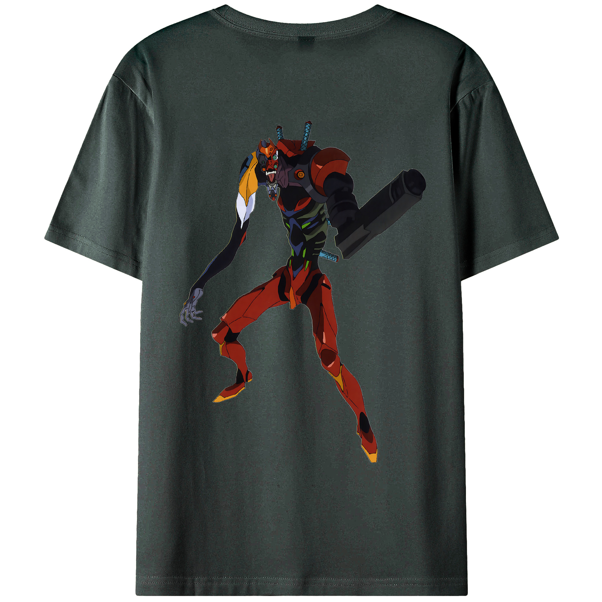 （画像用） EVA 新世紀エヴァンゲリオン 綿100％ メンズ半袖Tシャツ（バックプリント） 通気性